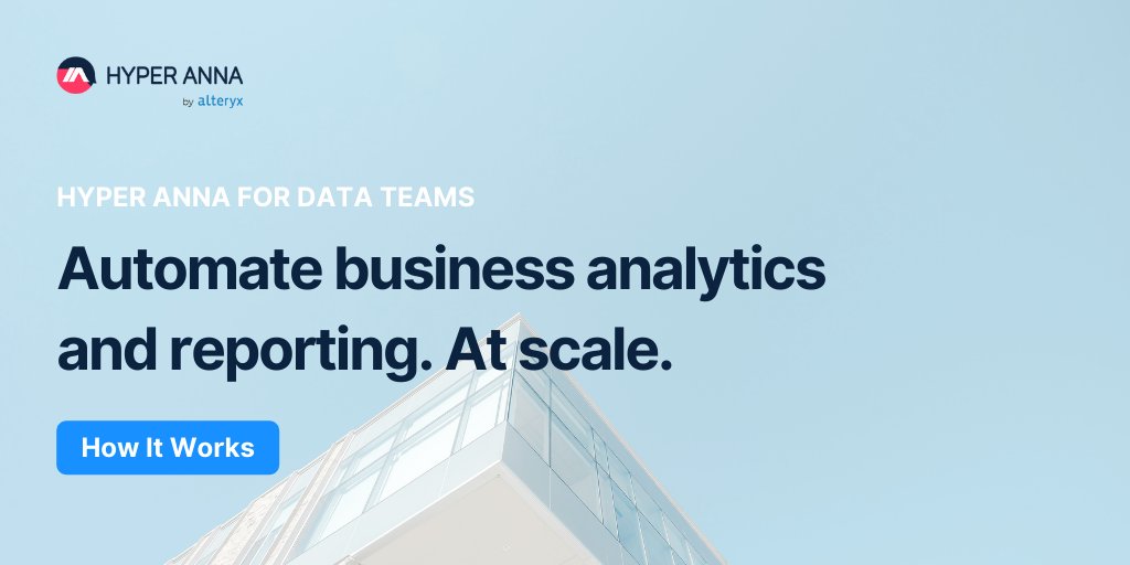 hyperanna_AI's tweet image. Do you want to move beyond the cost and dependency on data teams to build reports or run analysis?

We’ve prepared an ‘Under the Hood’ one-pager explaining how Automated Analytics works 👉 bit.ly/39FBQpu

#HyperAnnaAI #HyperAnnabyAlteryx