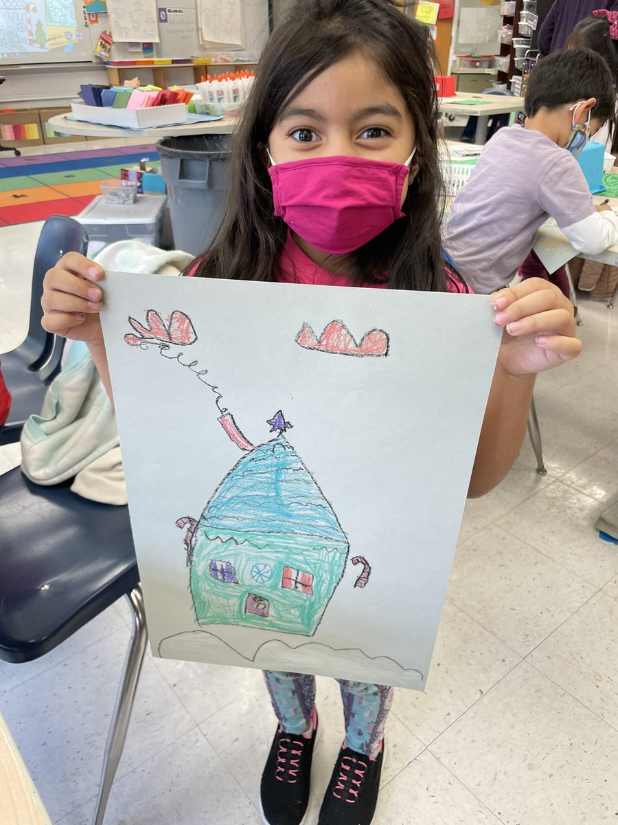 artwithMsFlo's tweet photo. Getting ready for winter break by drawing a creative candy house with @MrsClavijoFCPS kindergarten class! @FairhillES https://t.co/ozyRQDfmSc