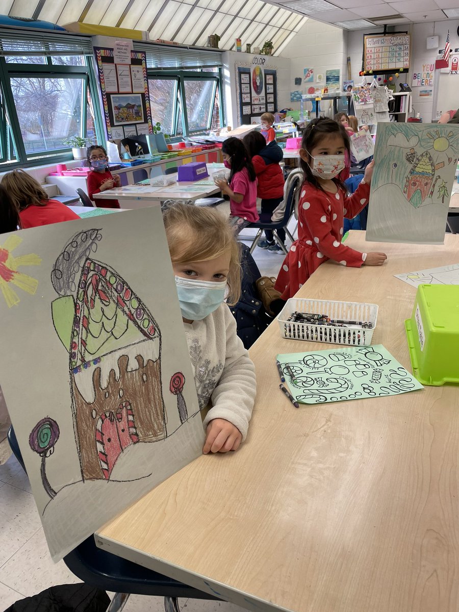 artwithMsFlo's tweet photo. Getting ready for winter break by drawing a creative candy house with @MrsClavijoFCPS kindergarten class! @FairhillES https://t.co/ozyRQDfmSc