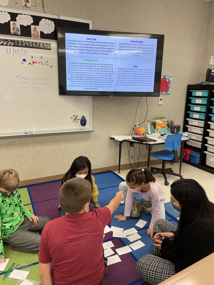 MsSangiorgi's tweet photo. Today we played four different games using our multiplication flashcards! @Mrs_Pennino @WPSCoolidge https://t.co/W58gLMrl48