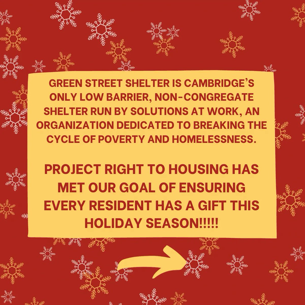 right_housing's tweet photo. PR2H has met our goal thanks to the help of the community in making sure every resident of Green Street has a gift this holiday season.

Still interested in contributing? SAW has put together an Amazon wishlist of additional resident requests: https://t.co/T6OBvBFJVt https://t.co/p6Swn4rBy8