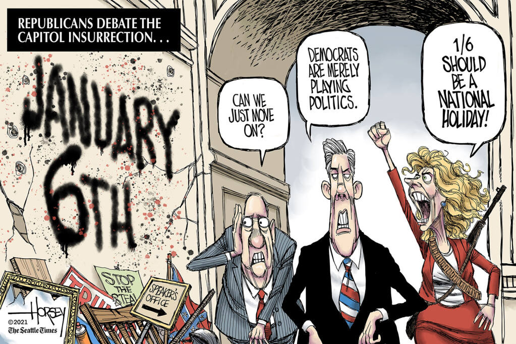 EandPCartoons's tweet photo. David Horsey, The Seattle Times @davidhorsey #Jan6thInsurrection #CapitolMob #TrumpsLegacy https://t.co/iWo5uXbGmi