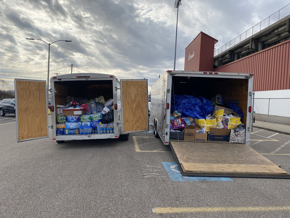 HCCols_Football's tweet photo. Proud of our Colonel Football families for stepping up to help the Mayfield/Graves community where 2 of our coaches are from! #Built2Last https://t.co/NjbHFPAt13
