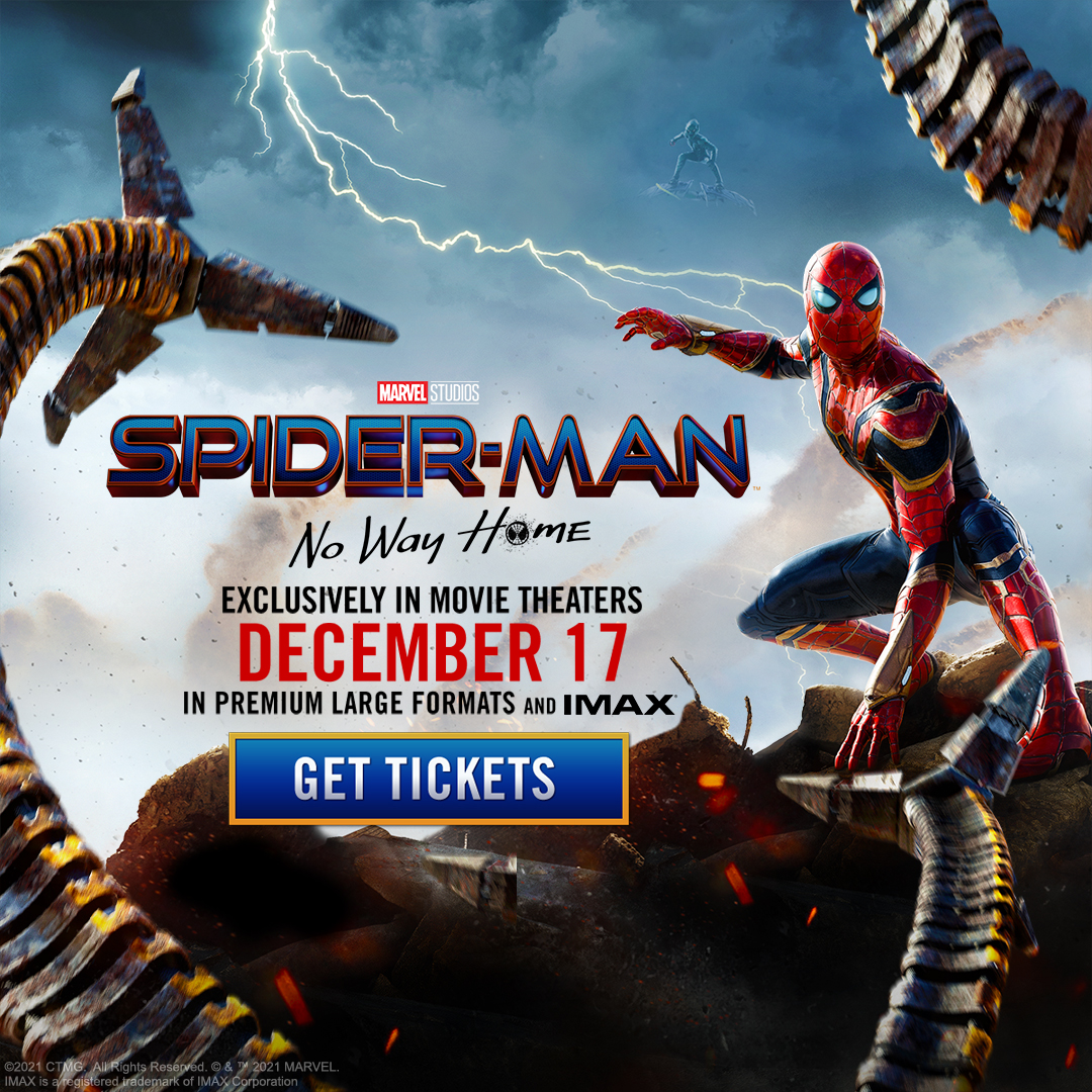 bluejaycinema's tweet photo. The wait is over - Spider-man: No Way Home Starts Tomorrow! - https://t.co/JnP3rHrq6u Your Weekly Movie Guide at #bluejaycinema https://t.co/hJxlpsUBL7