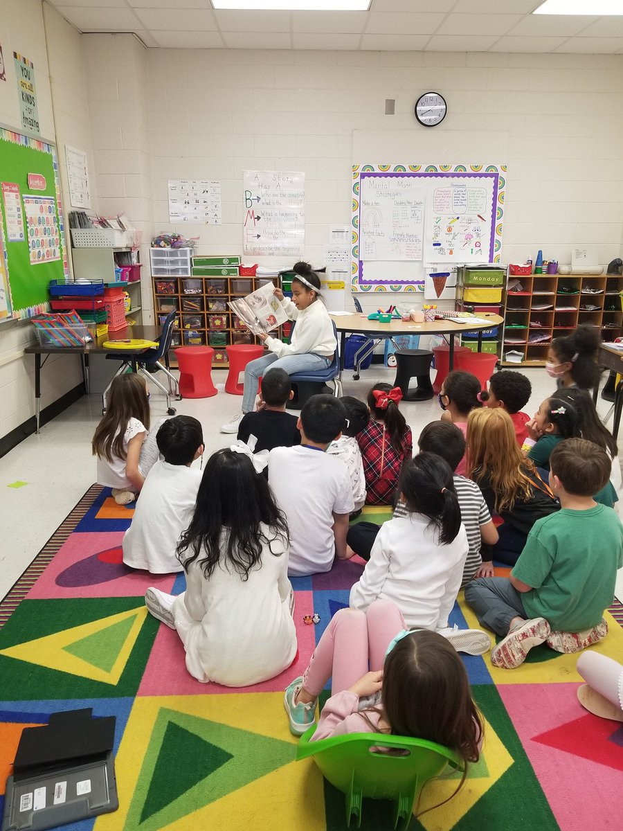 Love it when a former student comes to read to my current class. We loved the story. ❤❤❤ Thank you <a href="/MrsGWebster/">Hope Webster</a> for finding time for our awesome Mystery Reader!! <a href="/DolvinES/">Dolvin ES</a> #DolvINcredible