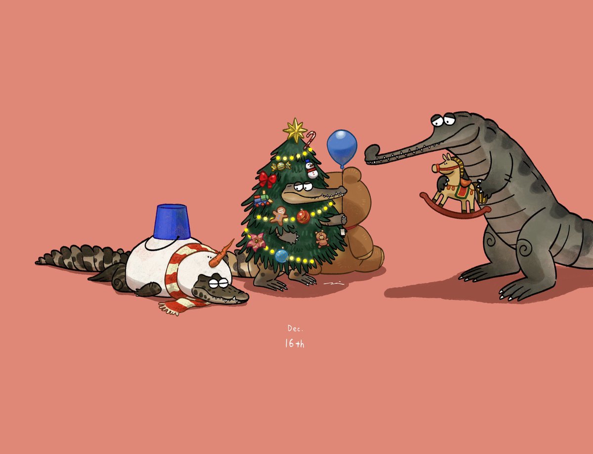 「#ゆるワニ 
12月16日 https://t.co/POxFscFl8k 」|あめみや🐊のイラスト