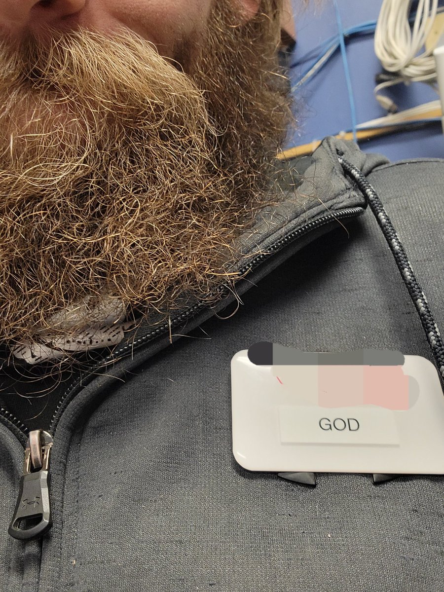 Irish4theyear's tweet photo. New name tag finally came in. Now I can continue to do my job...nothing. 
#mysterious #idontcare #ididthat #diedforyou #butdidntactuallydie https://t.co/AleL449RQ3