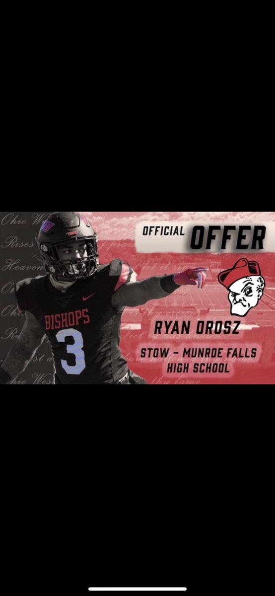 Thankful to have received my second offer from <a href="/OWUBishopFB/">Ohio Wesleyan Football</a>!🔴⚪️<a href="/CoachTomWatts/">Tom Watts</a>