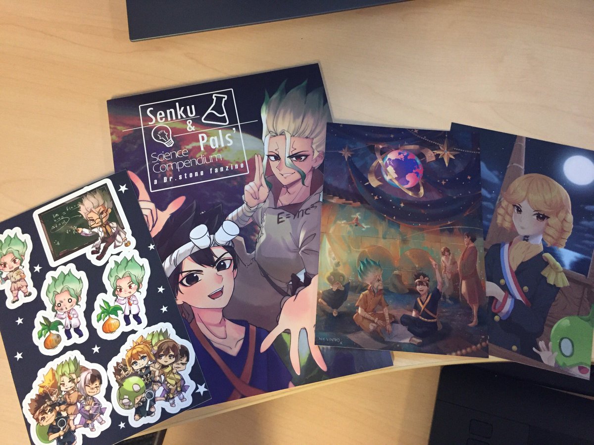 Forgot to show that I got my <a href="/dcstsciencezine/">Dr Stone Science Zine 💡 COMPLETED</a> copy and will be displayed to my fellow weebs in de office 😌