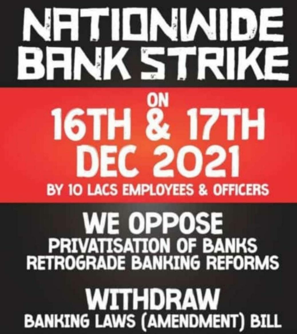 #BankBachao_DeshBachao
Comrades, 
Let's #StrikeHard ✊
Let's hit the streets again..
Let's stop injustice once again..
Let's bring revolution once again.. 
Let's save the nation from privatization once again.. ✊
#StopPrivatizationofBanks
#BankersOnStrike 📢
#StopPrivatization 🚫