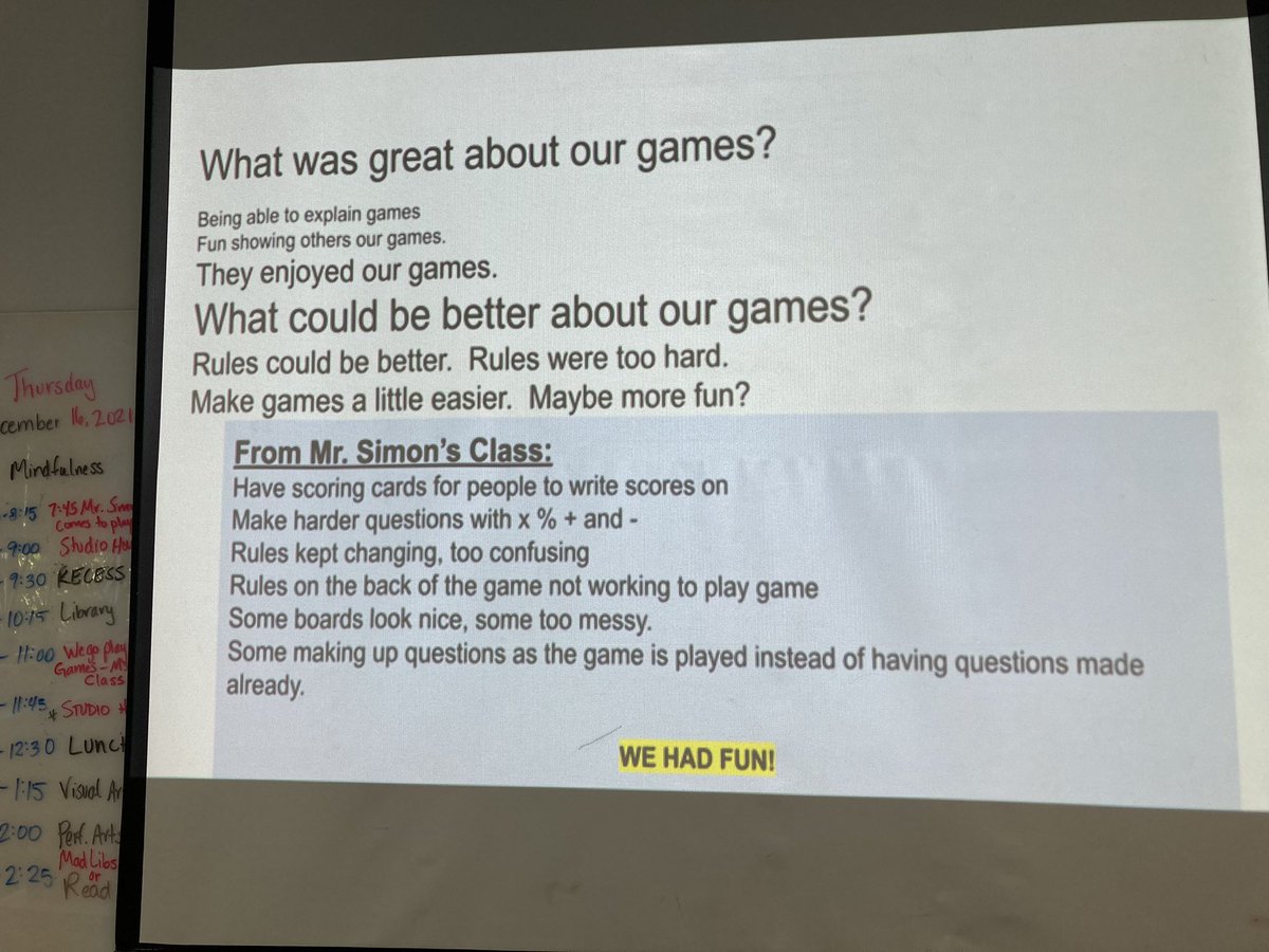 SRoedemeier's tweet photo. Are Ss getting to evaluate how their peers are doing? Thanks for the feedback for our math games @simontempletonz #ISPPCambodia #pyp #reflectivelearner #madeupmathgames https://t.co/uUiLVlIC3f