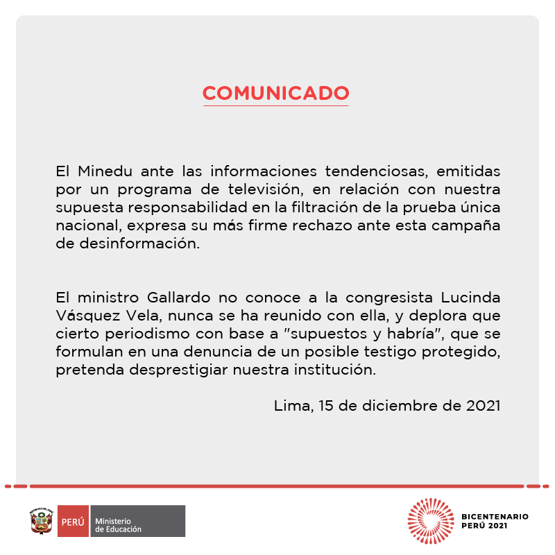 #URGENTE Ante las informaciones tendenciosas emitidas esta noche: