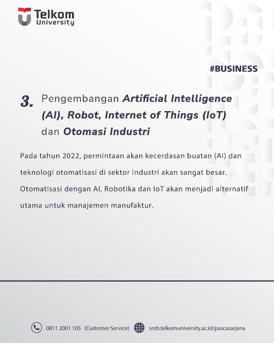 Menjelang awal tahun 2022 berbagai tantangan baru muncul di dunia bisnis. Tantangan yang muncul agar dapat mengevaluasi dan memprediksi tren bisnis yang akan hadir di tahun depan. Berikut 3 tren business dan teknologi di tahun 2022 mendatang. 

#smbtelkom #s2telkomuniversity