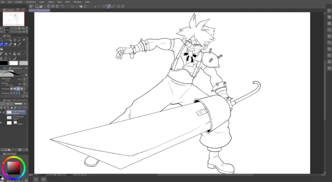 Finished inking Cloud Sanders! Onto coloring! 