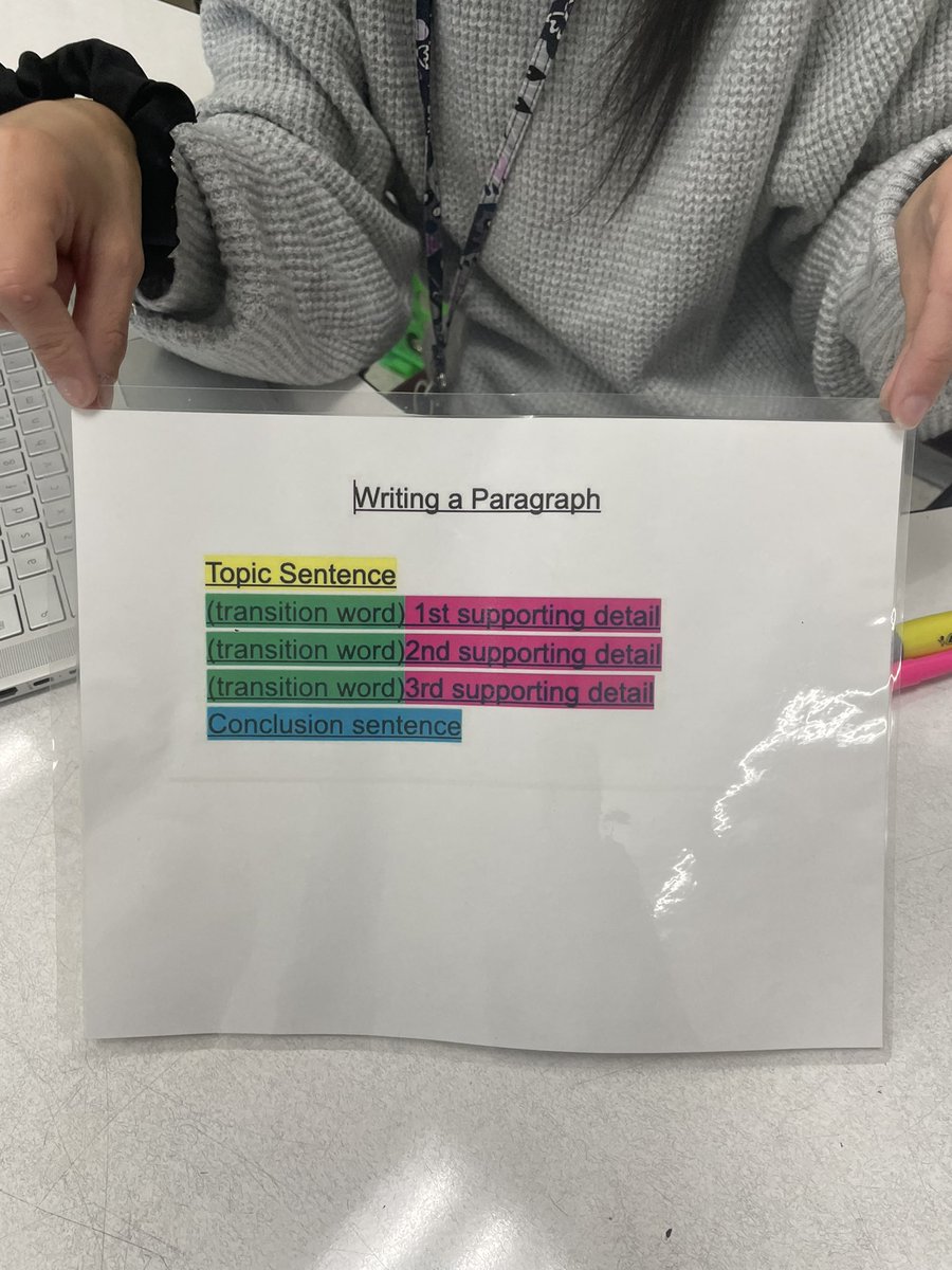 tch2makeadiff's tweet photo. Breaking paragraph writing down with colored visuals and highlighting each section to develop non-fiction writers.
#inlovewithmyjob #Juddschool https://t.co/kNoMhRG0bh