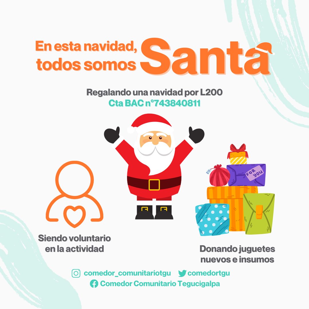 ComedorTgu's tweet photo. ¡Ya solo faltan 4 días para ir a celebrar la navidad con los niños y niñas de El Escarbadero, Lepaterique!🥺🎅🏼
Estamos en todos los preparativos y necesitamos de tu ayuda para alcanzar nuestra meta🤩
Te dejamos algunas ideas de como pdoes ayudar👇🏻 https://t.co/mYSE14VQTv