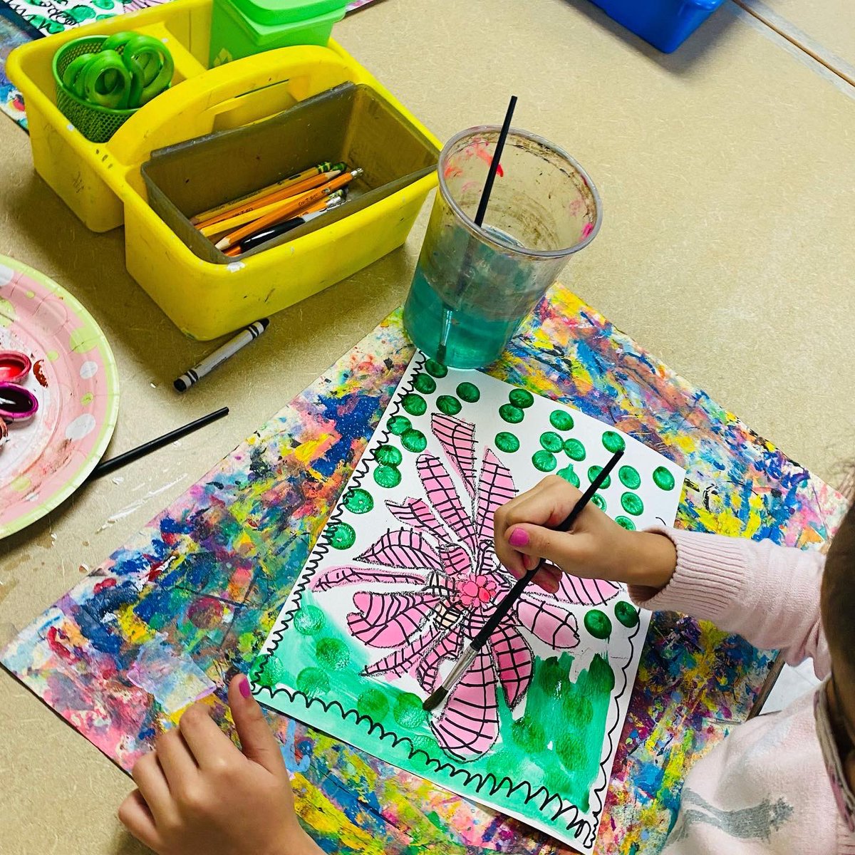 Second Grade, Poinsettias with a POP! #SharksMakeArt