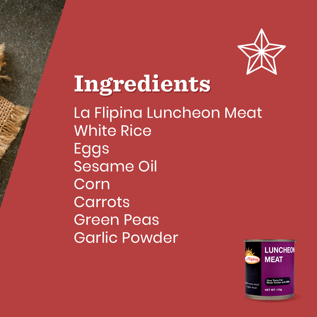 LaFilipinaPH's tweet photo. End the year with good food and good vibes, and prepare this party fried rice #MadeWithLaFilipina Luncheon Meat! https://t.co/oOKBHn9vZv