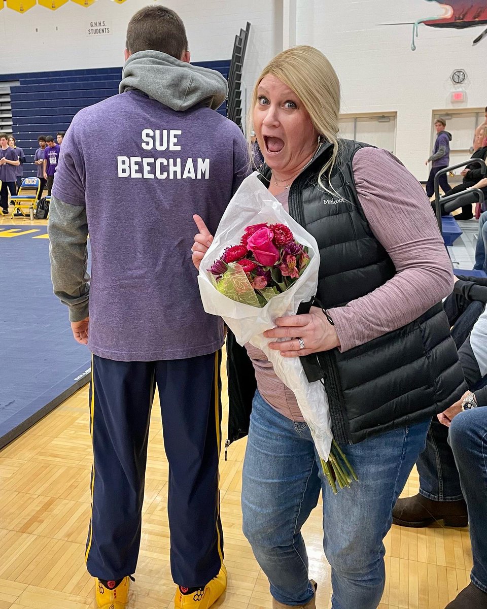 tracylnwilson's tweet photo. 💜Wrestling for a bigger purpose tonight!💜
#BucsPride
#Gratitude
#Grit
#Purpose https://t.co/MJjwBlwcsc