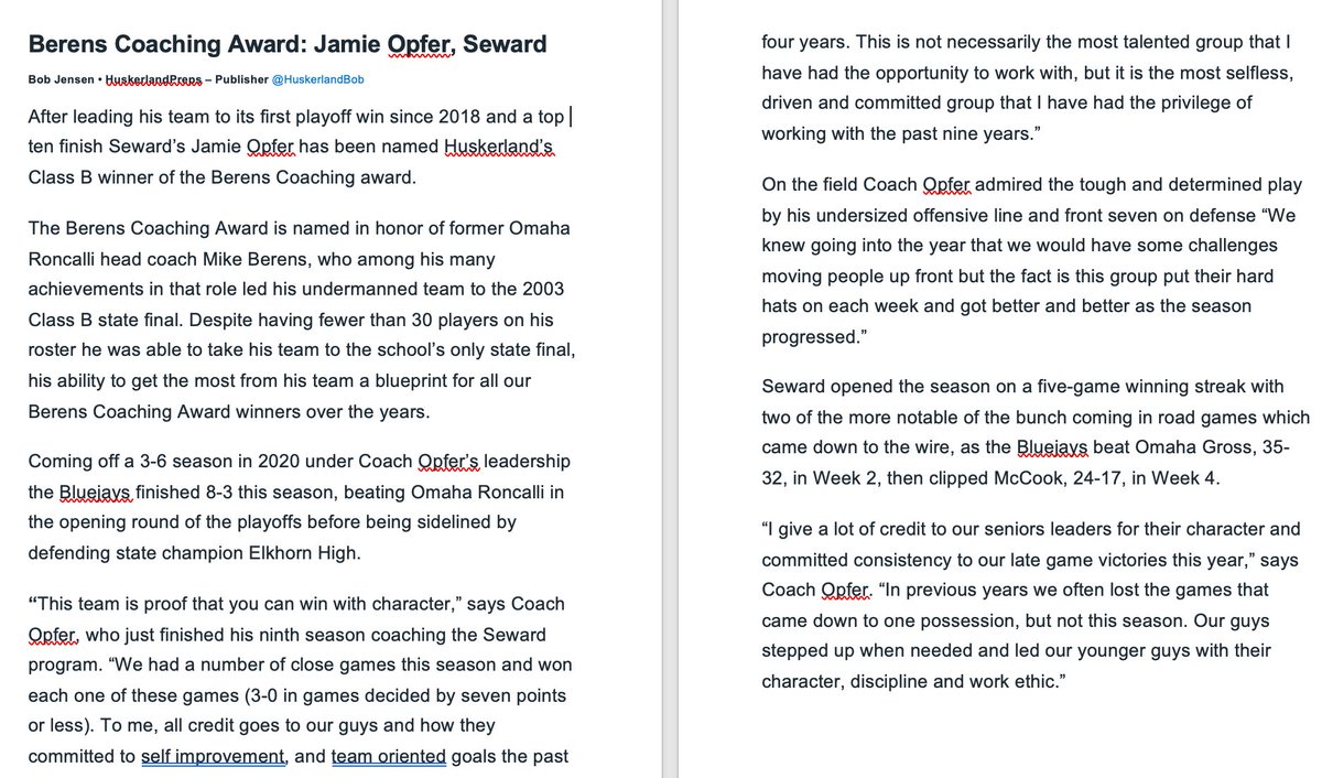 SewardBlueJays's tweet photo. Congrats to coach Jamie Opfer for being named the Class B Berens coach of the year by Nebraska Prep Report!  Thanks for all you do coach!  #Sewardjays https://t.co/izkCU85noZ
