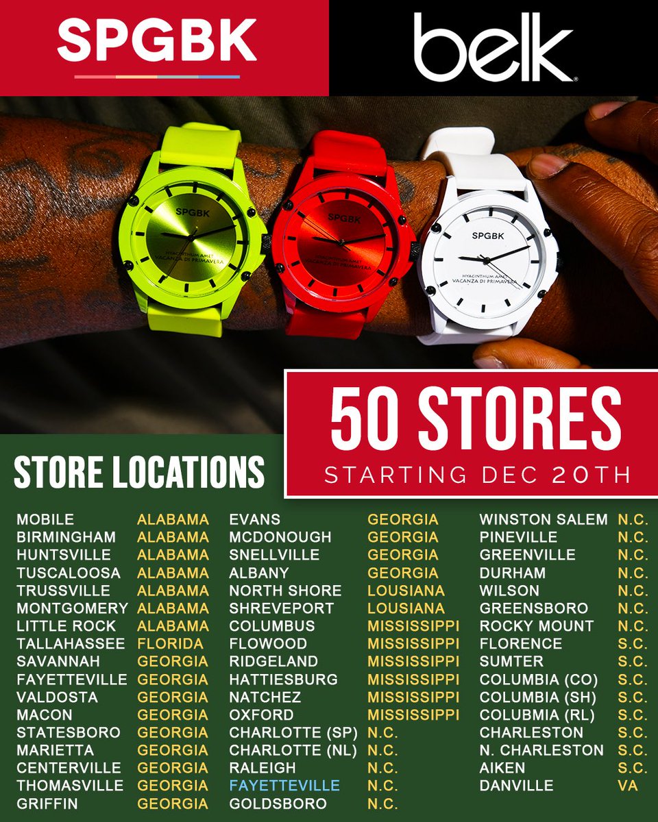 🤯Proud to announce that starting Monday, <a href="/SPGBK/">SPGBK Watches</a> watches will be available in 50 <a href="/Belk/">Belk</a> Locations throughout the country! 

We are 100% #BlackOwned, with ZERO investors or handouts, and we need your help to continue to grow!

Please RT or share if you can! #SPGBK