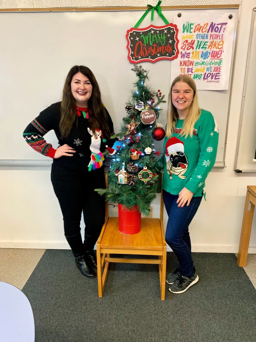 2019 —> 2021

Ugly sweater day with @MsKohsEnglish 🎄 New classroom, new year, new challenges, but same attire, same decor, and most importantly, same friends. But we’re real friends now, not just school friends 🧡💙