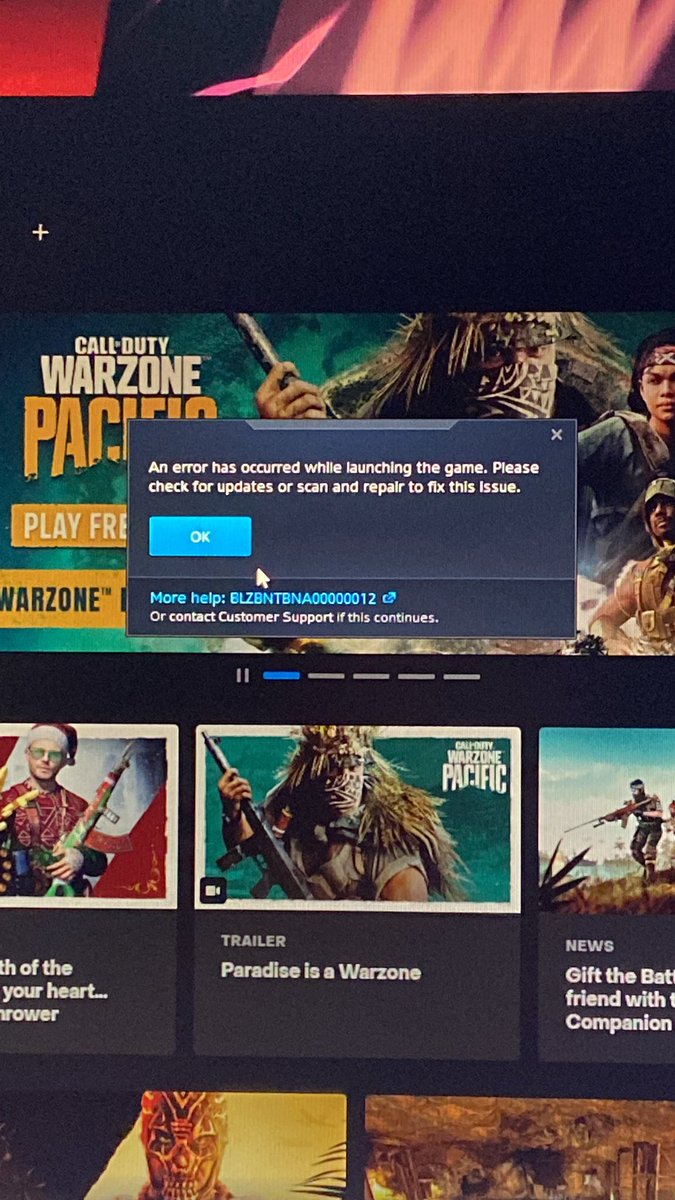 D_h0ncho's tweet photo. I love how I can’t even play warzone now because of the new update #warzone #warzoneisbroken https://t.co/Po67d9KPUj
