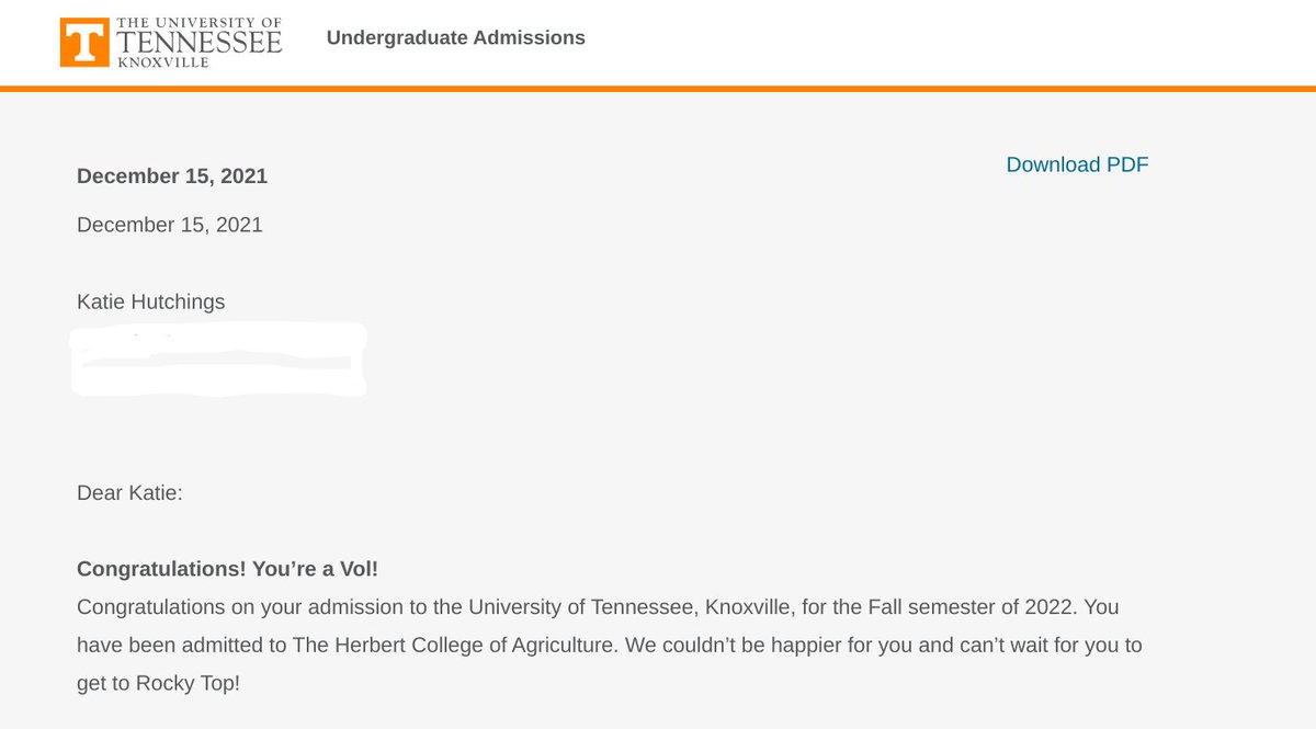 SteelersFanTN's tweet photo. @RamonFoster @AD_DannyWhite @JMartandRamon Katie just got her acceptance letter today!!! #GBO 🙌🏽 https://t.co/ulhyh3Vg9e