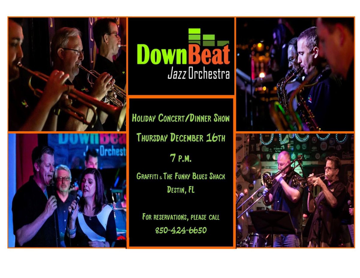 DestinJazzScene's tweet photo. Downbeat Jazz Orchestra plays Thursday! https://t.co/CSc683gWeF