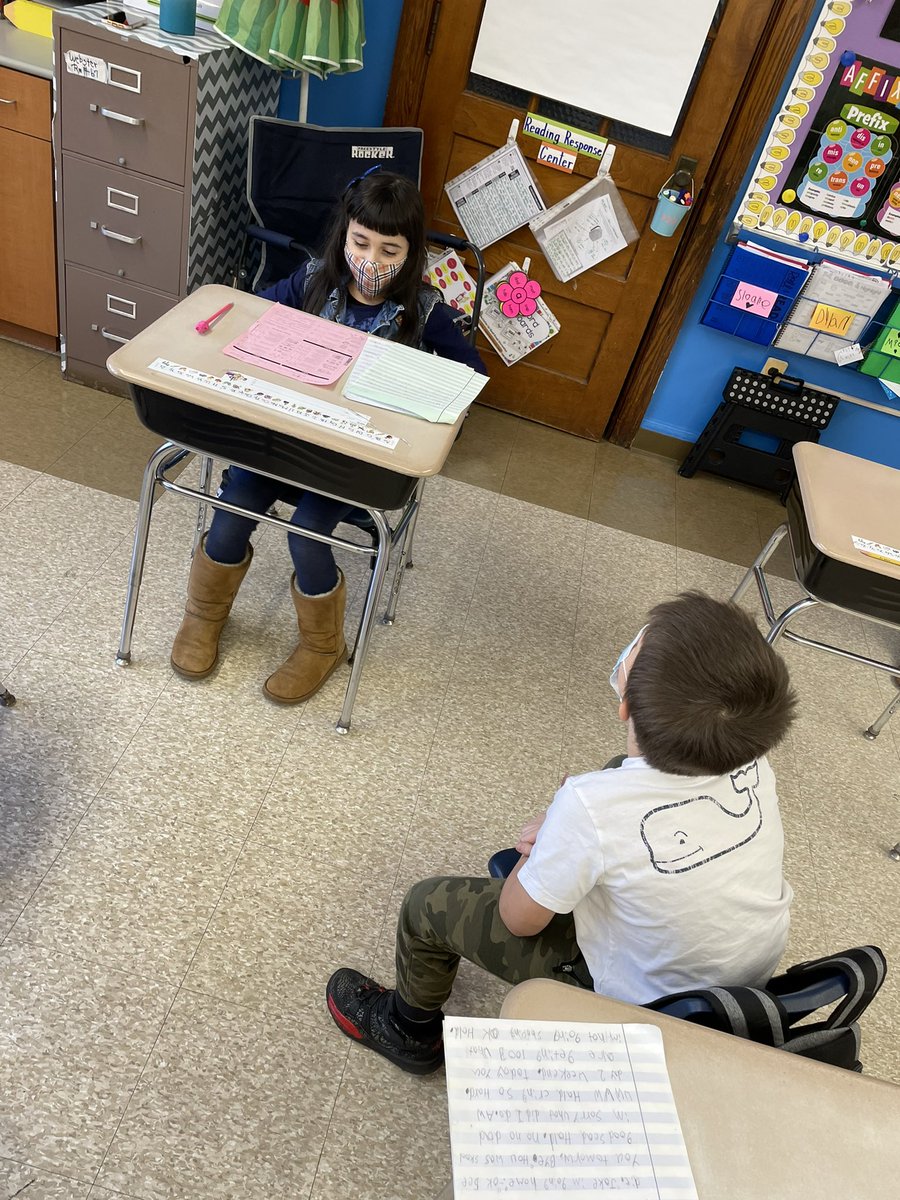 4th grade revised their realistic fiction narratives using <a href="/TCRWP/">TCRWP</a> ‘s checklists and met with partners to get feedback and engage in productive conversations about writing 💬