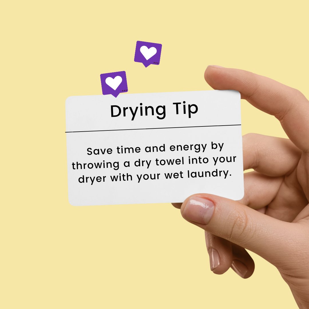#WednesdayWisdom - Lets talk laundry tips! 
Save time by throwing a dry towel in with your wet laundry. It will reduce overall drying time and prevent overworking your machine! 
#tryit #laundryroom #homehacks #laundryhacks #NJ #NY #helpfultips #laundrytips #didyouknow #homefacts