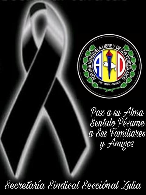 #15Dec2021 Con profunda solidaridad nos unimos al duelo que embarga a la familia López Lujano, por la sentida desaparición física d la compañera ANA DEL CARMEN LÓPEZ LUJANO (QEPD) quien fuera madre del compañero Dorelto López, Sec Sindical Mcpal <a href="/ADemocratica/">Acción Democrática</a> Colón, Paz a su alma
