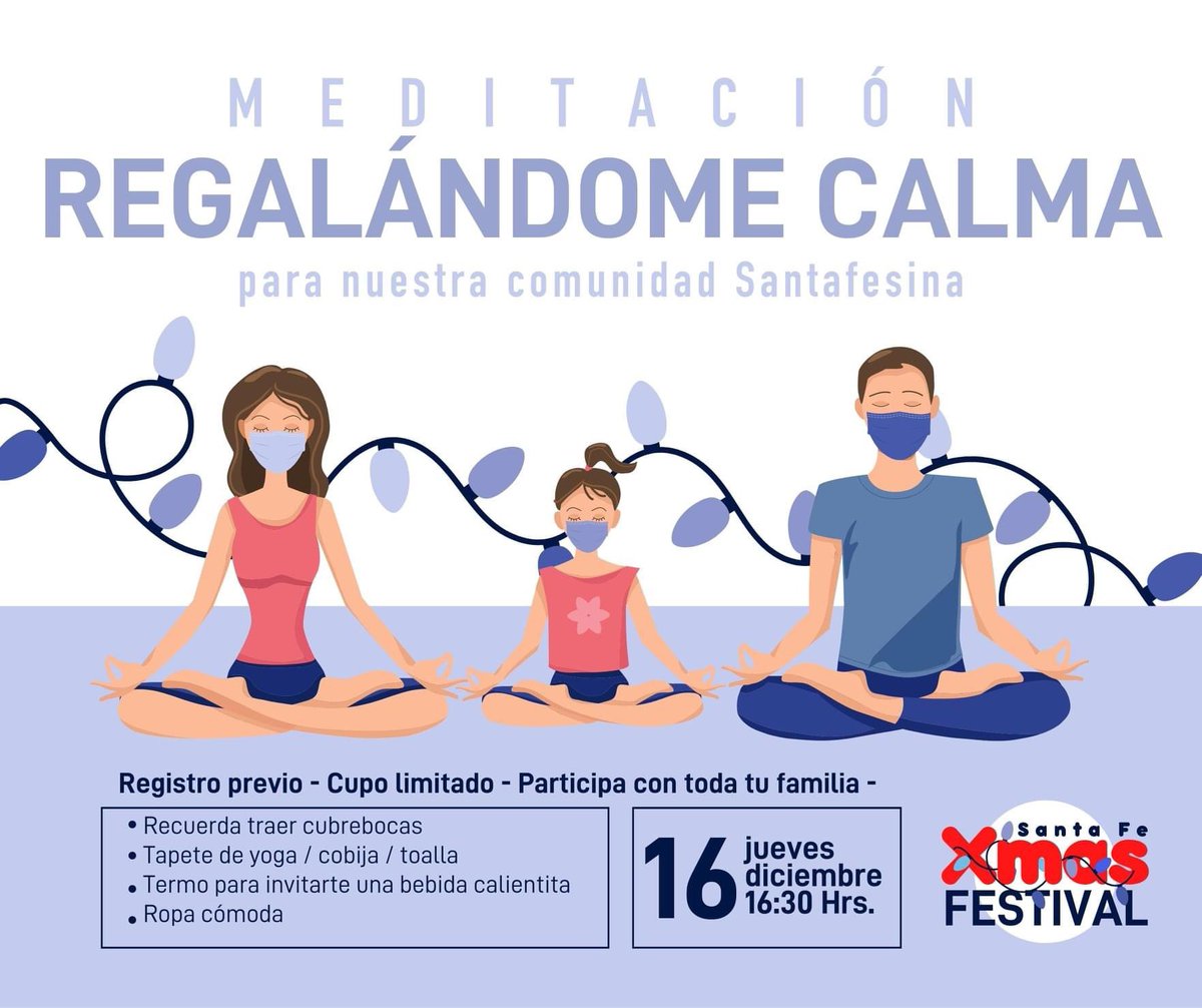 La meditación, como peregrinar interior, nos conducirá al encuentro del misterio que nos habita, el cual nos ayuda a dejar de lado nuestras tristezas, miedos y enojos, llenándonos de amor, paz y vida.

Invitamos a la comunidad Santafesina  a “regalarse calma” 

#SoySantaFe