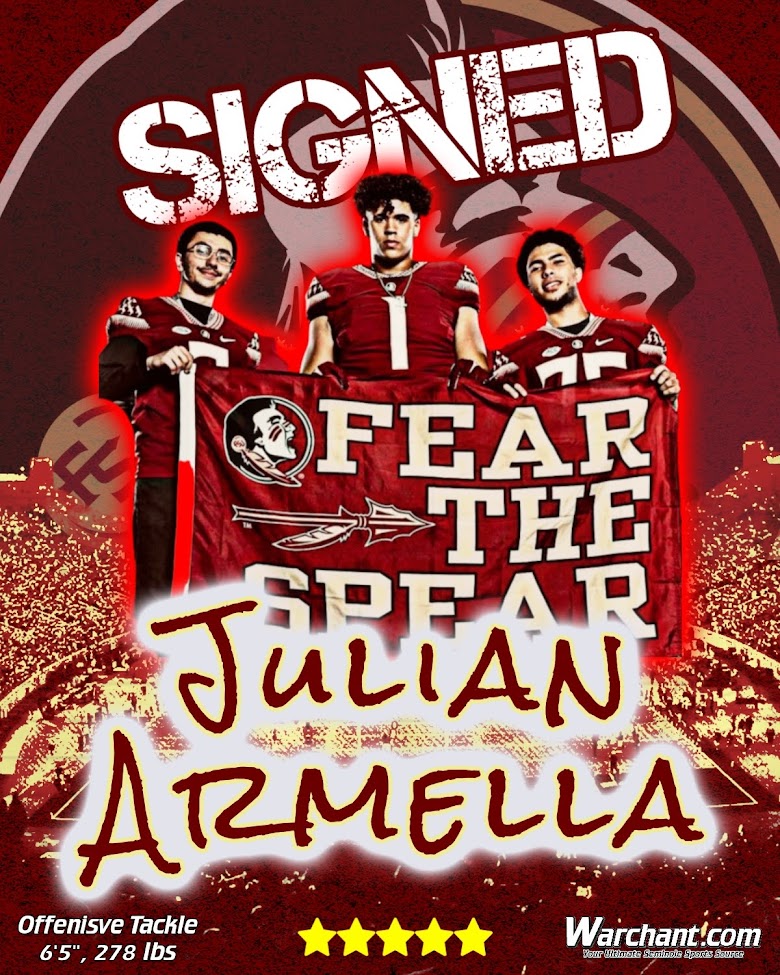 Warchant's tweet image. Despite all the hand-wringing over today's events, #FSU is up to No. 12 in Rivals' recruiting rankings following @ArmellaJulian's commitment and signing. n.rivals.com/team_rankings/…
