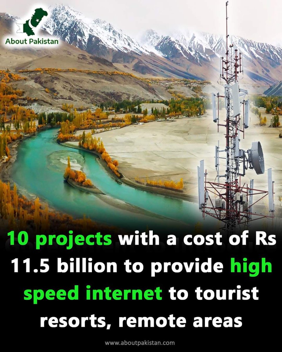tourism_archive's tweet photo. The USF board has approved 10 projects worth Rs 11.5 billion to provide high-speed internet service  to top tourist destinations including Swat and 19 unserved and under-served districts of Sindh, Balochistan, KP and Punjab.
  #internet #tourism  #broadband #travel #aboutpakistan https://t.co/y12CfFripe