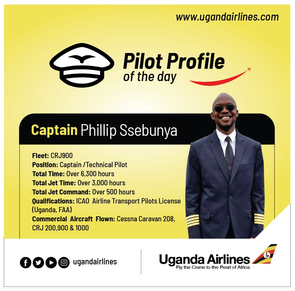 UG_Airlines's tweet photo. #PilotProfile
Celebrating the pilots that keep the Crane flying high
#FlyUgandaAirlines https://t.co/rdkg8ZAHap