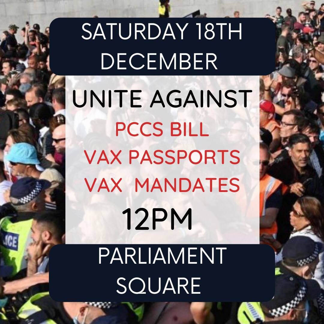 davidkurten's tweet photo. FREEDOM RALLY - London, Saturday 18th December
🔴 No 'vaccine passports'
🔴 No forced 'vaccines'
🔴 No more lockdowns
#FightBackBetter https://t.co/qKCaZw2i7P