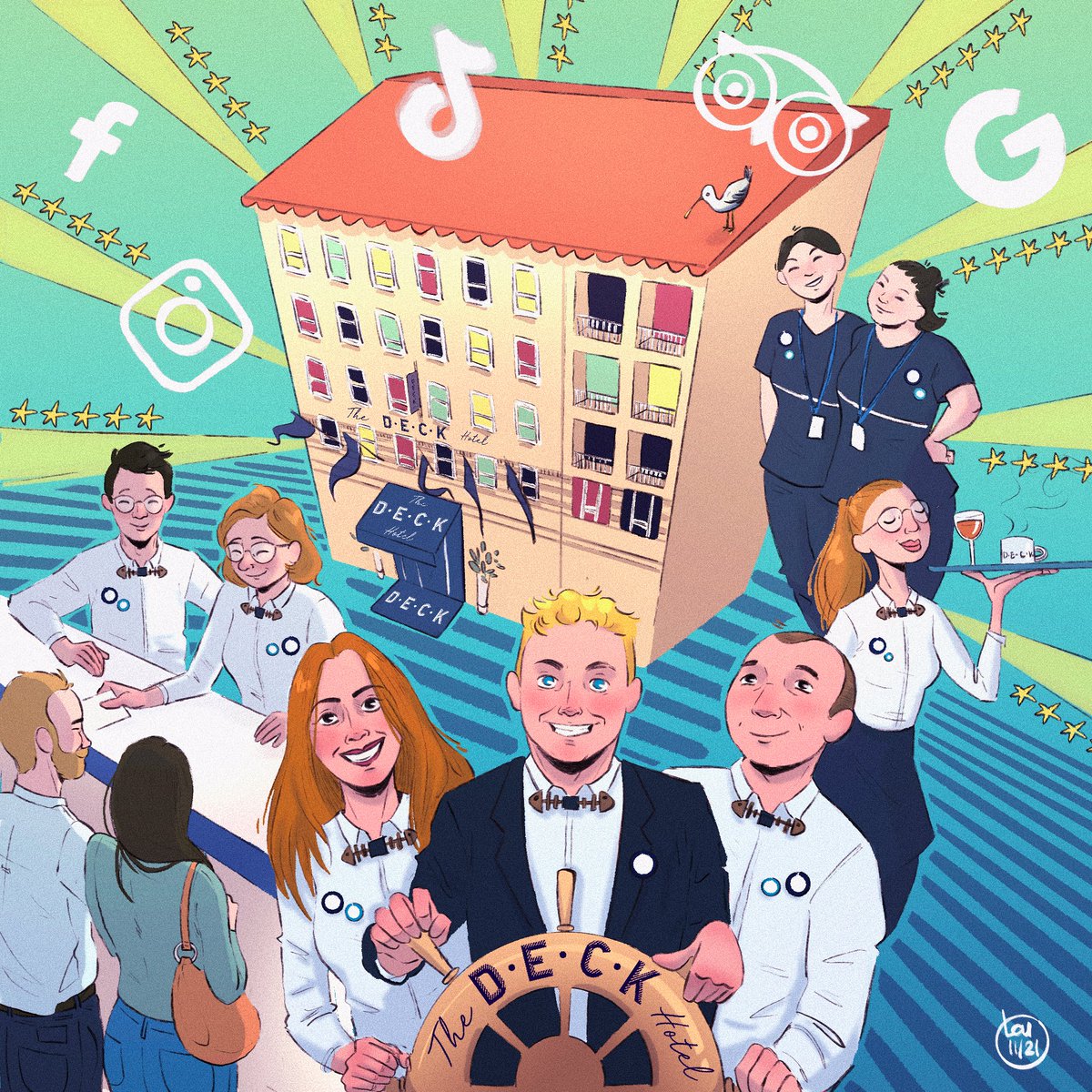 Quand l'artiste #LouPlanchand tire de portrait de l'équipe de <a href="/TheDeckHotel/">The Deck Hotel by HappyCulture Nice</a> ... Vous les reconnaissez ?

#ILoveTheDeck #ILoveNice #CotedAzurFrance #ExploreNiceCotedAzur