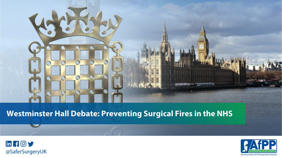 AfPP - SaferSurgeryUK (@safersurgeryuk) on Twitter photo 🚨 Parliamentary Debate on Surgical Fires at 1:30pm 🚨
MPs will debate the issue  of preventing surgical fires in the NHS Westminster Hall led by <a href="/JimShannonMP/">Jim Shannon MP</a>  
Watch the debate here 👇
parliamentlive.tv/event/index/8b… 🚨 Parliamentary Debate on Surgical Fires at 1:30pm 🚨
MPs will debate the issue  of preventing surgical fires in the NHS Westminster Hall led by <a href="/JimShannonMP/">Jim Shannon MP</a>  
Watch the debate here 👇
parliamentlive.tv/event/index/8b…