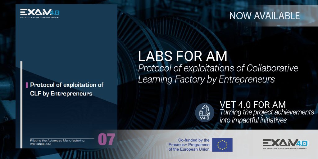 👋Check out the #EXAM4point0 new publication on protocol of exploitation of Collaborative Learning Factory by entrepreneurs! 

➡️examhub.eu/wp-content/upl…
 
#EUvocationalskills #lifelonglearning