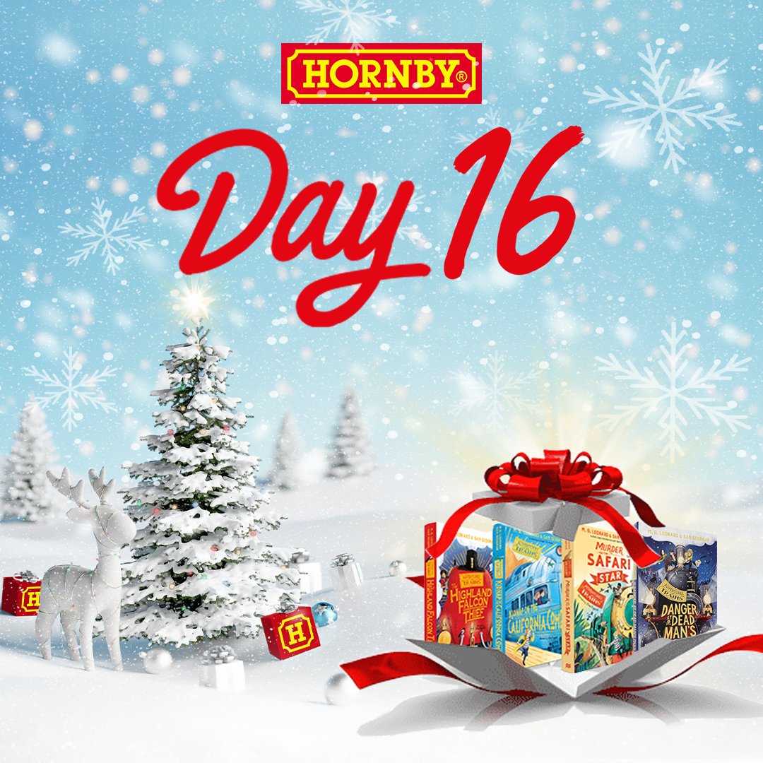 hornby's tweet photo. The brilliant, prize-winning, ‘Adventures on Trains’ book series is behind door 16 of the advent calendar! 🎄

To enter:
- Follow us
- Like &amp; retweet this post
- Tag a friend

You have until 11:59pm (GMT) to enter. The winner will be announced at 8:30am tomorrow on this post! https://t.co/L5i7qn8wy4