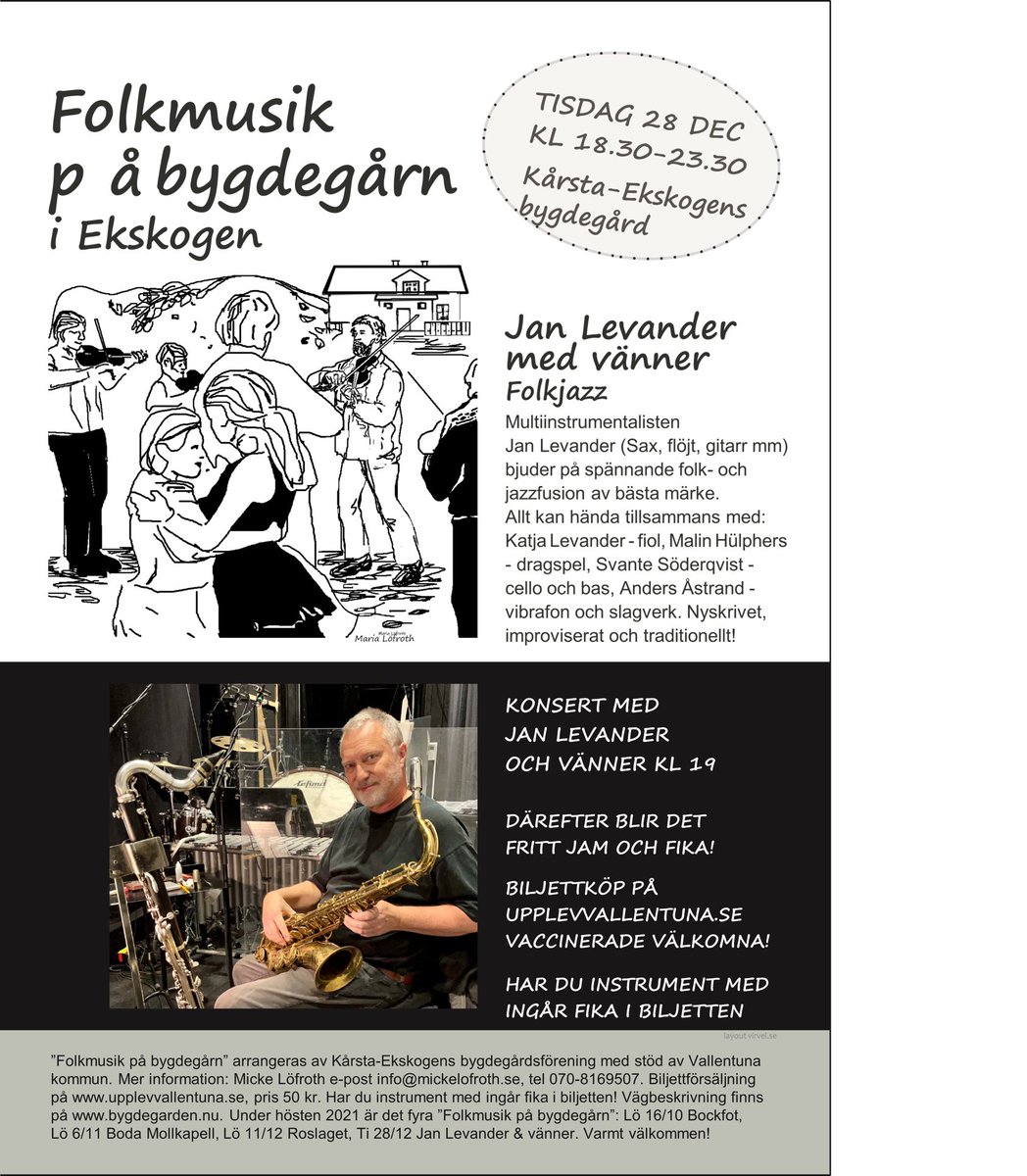 Michaellofroth's tweet photo. Folkjazz    Ekskogens Bygdegård!  VÄLKOMMEN https://t.co/3mnzgwozfc