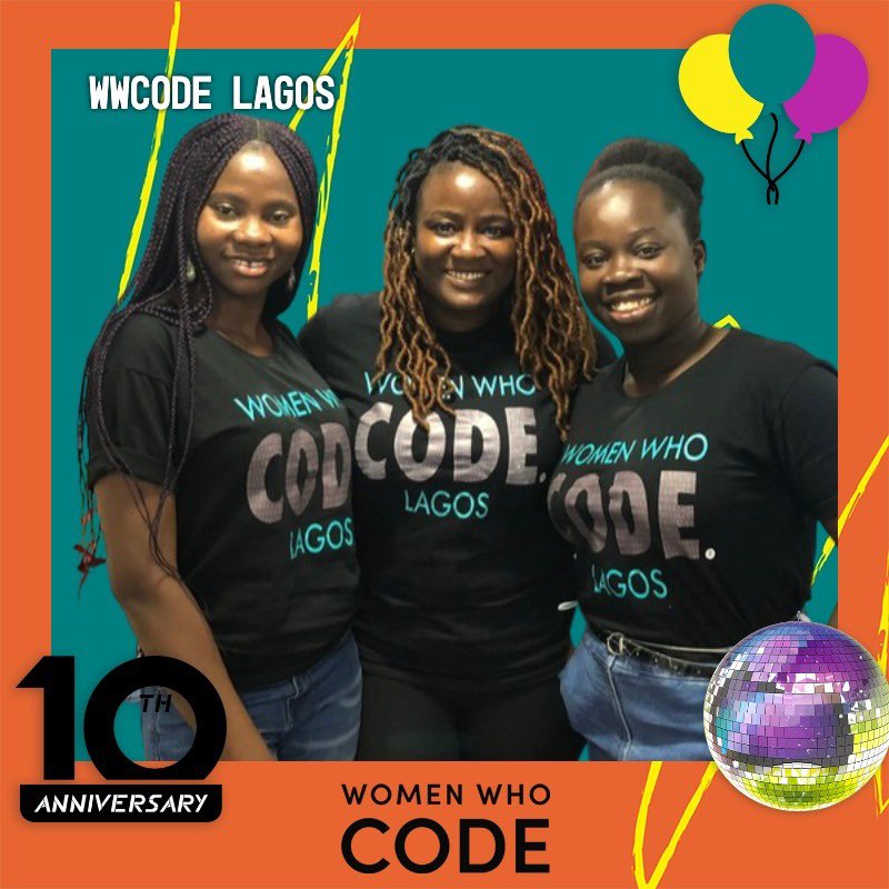 wwcodelagos's tweet image. Our great community at 10 @WomenWhoCode #WWCodeTurns10