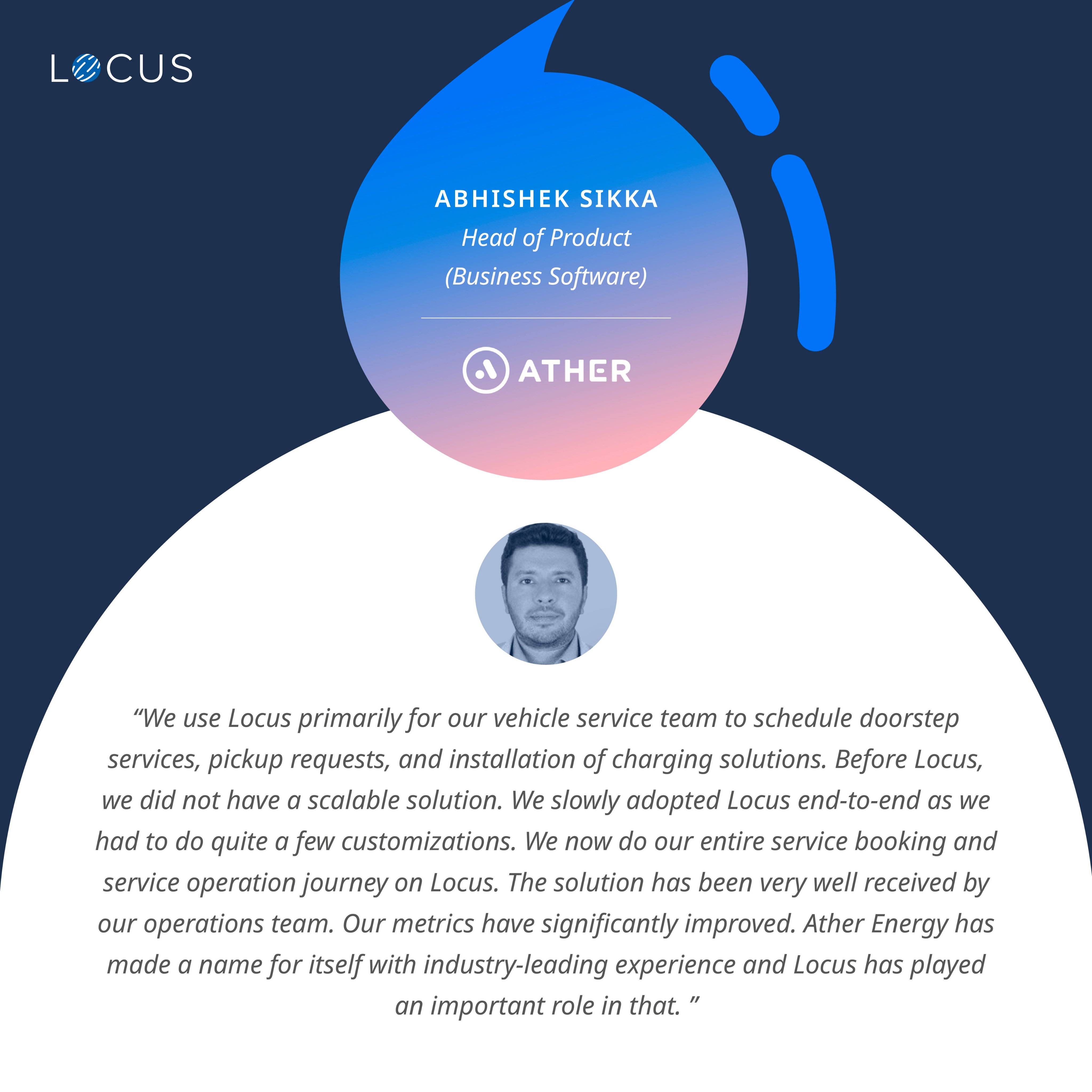Locus Atherenergy Has Made A Name For Itself With Industry Leading Experience And T Co Vrsdg8rtqp Has Played An Important Role In That Abhishek Sikka Head Of Product Business Software At Ather Tells