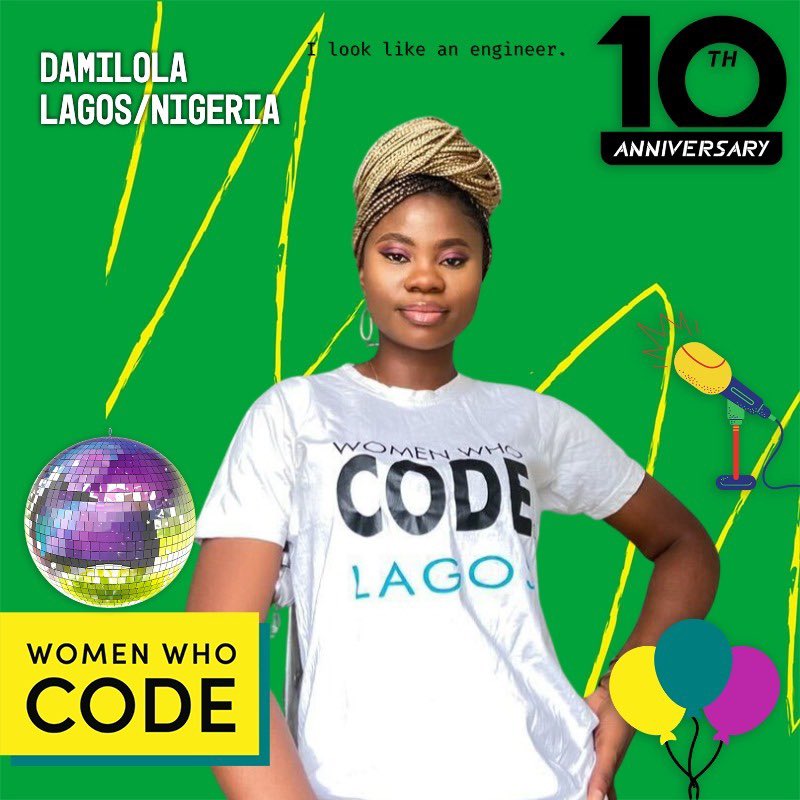 Dammy_codess's tweet image. I love the colors @WomenWhoCode 
#WWcodeTurns10