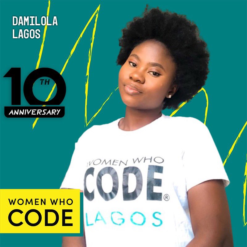 Dammy_codess's tweet image. I love the colors @WomenWhoCode 
#WWcodeTurns10