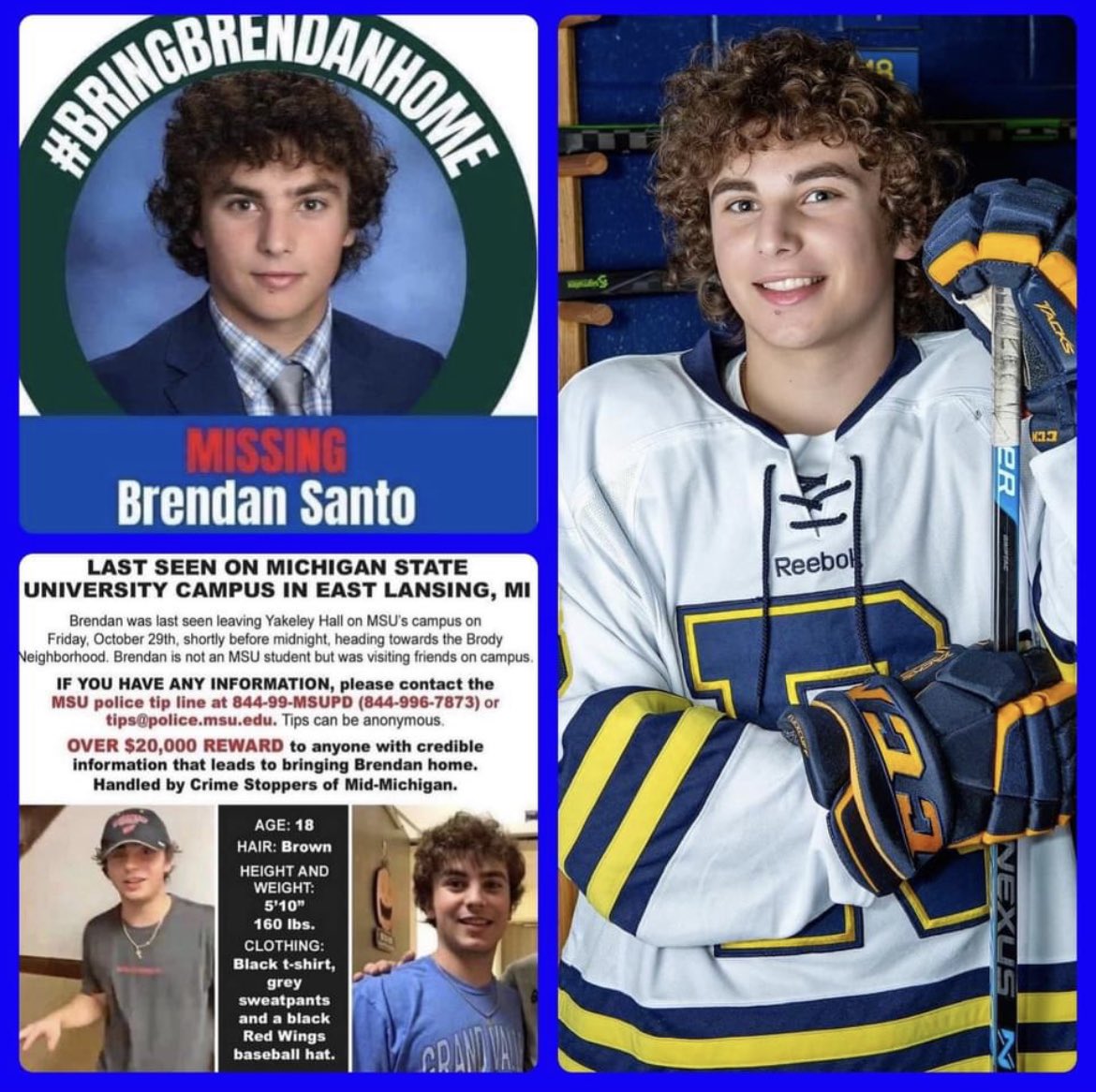 Please share. Brendan has been missing since October 29th. This anguish is too much for any family to take. Retweet and help the Santo family.