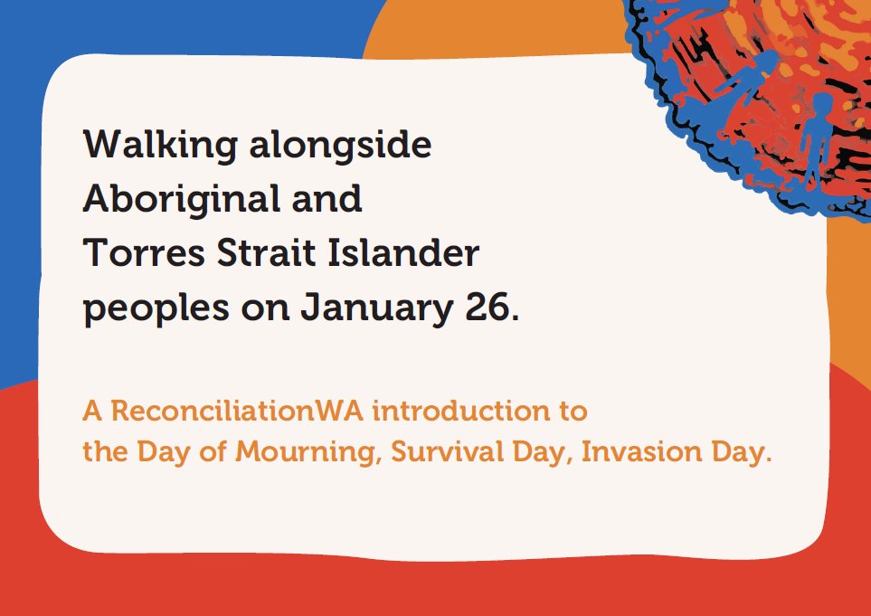 We've developed a guide to help you walk alongside Aboriginal and Torres Strait Islander people on January 26: recwa.org.au/january-26-gui…

#Reconciliation #ReconciliationWA #January26 #DayOfMourning #SurvivalDay #InvasionDay #ChangeTheDate