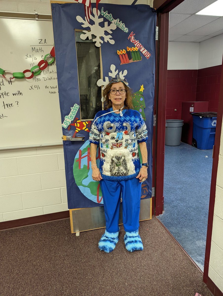 acfreeman7's tweet photo. Ugly Sweater Day at RMS. 
@NISDRawlinson 
@NISDMSScience 
@NISD 
@NISDSpecialEd https://t.co/SaVe6TVgir