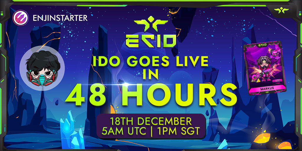 enjinstarter's tweet photo. The intergalactic battle is about to begin. Hop on the spacecraft with ECIO. Get ready its almost here----

🛸 @ECIOspace is going live in 48-Hours!

🗓 18th December
Guaranteed Allocation Pool (GAP)
⏰ 5AM-9AM UTC | 1PM-5PM SGT

🛑 GAP is only on a 4-Hour window 🛑 https://t.co/ttp2lL00Ir